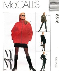 8516 NY NY LINED ZIP JACKETS, PANTS, SKIRT PATTERN 16